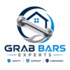 Grab Bars Experts professional logo featuring a safety grab bar and home icon