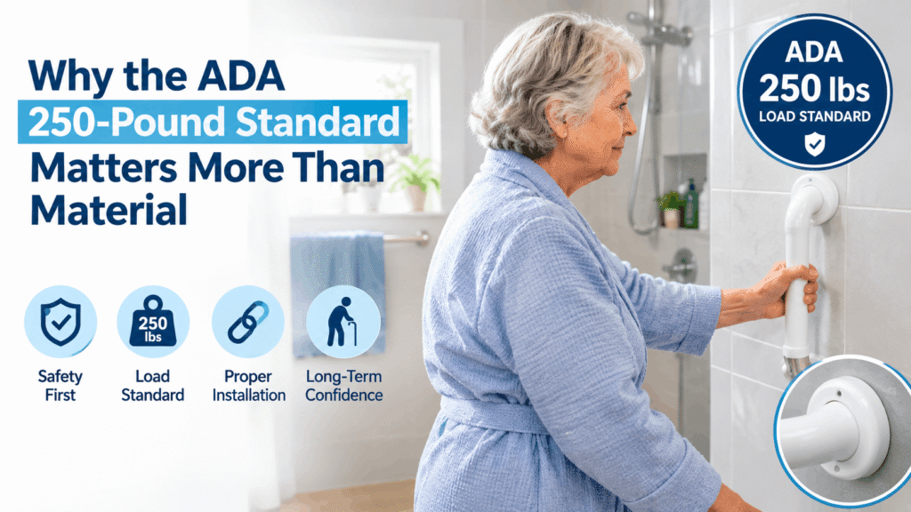 ADA 250-pound grab bar standard and proper installation