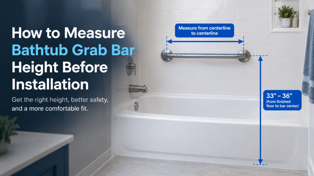 How to measure bathtub grab bar height before installation