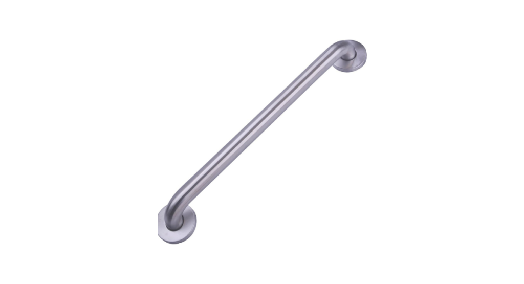 Amazon Basics 24-inch ADA stainless steel grab bar for a shower wall with studs