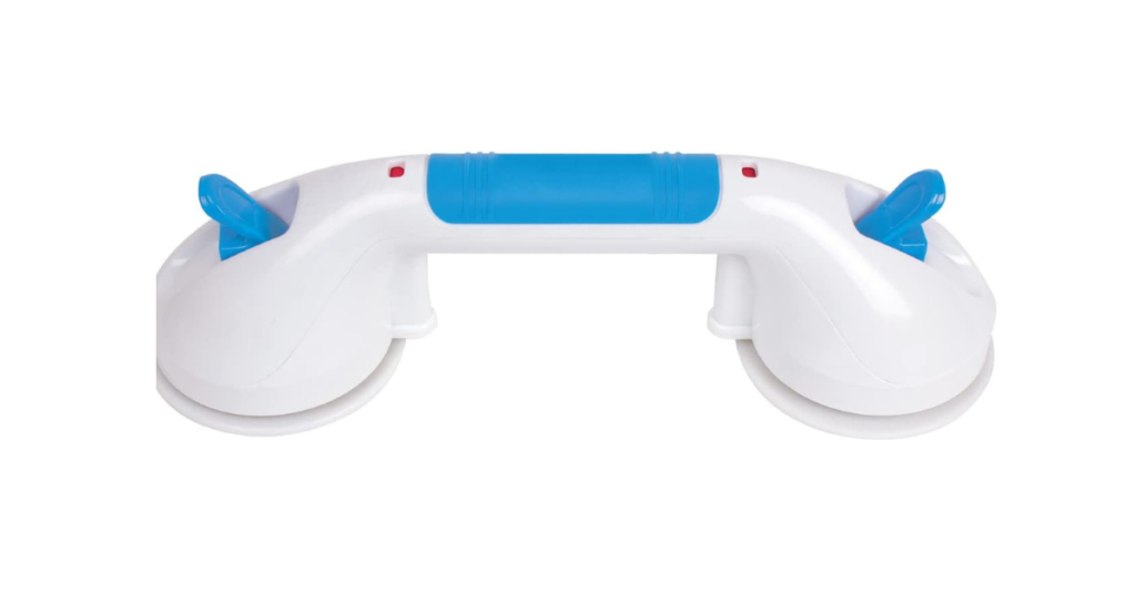 Carex 12-inch suction grab bar for temporary bathroom support without drilling holes